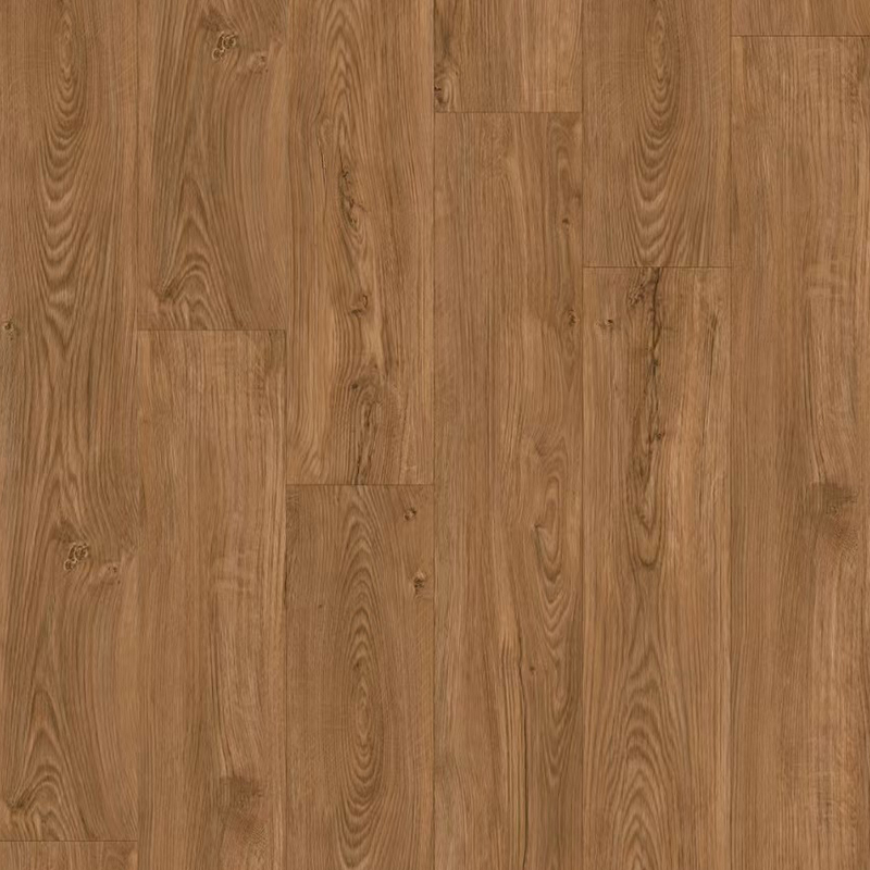Warm Brown Oak Wood Pattern SPC Click Vinyl Plank Flooring